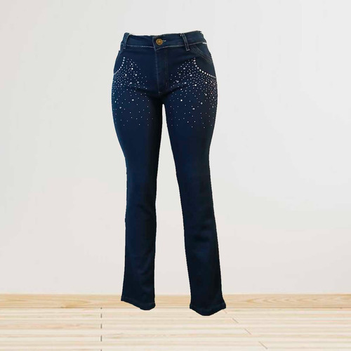Jean Mujer Recto Oxido Con Strass 38 Al 46