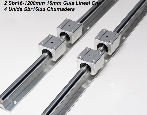 2 Sbr16-1200mm 16mm GuĂa Lineal Cnc 4 Unids Sbr16luu Chumade