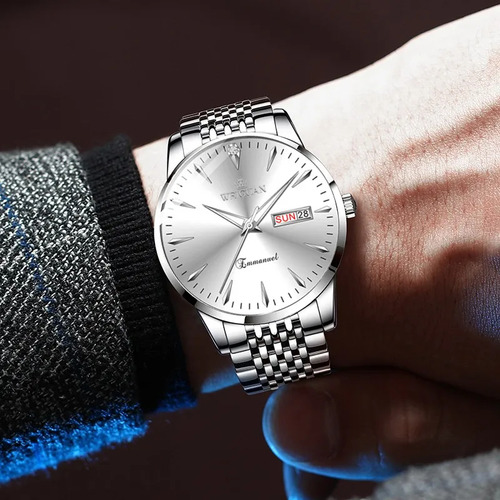 Reloj De Pulsera De Cuarzo For Hombre, Impermeable, De Acer