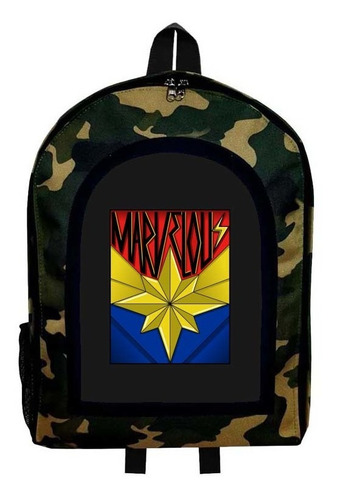 Mochila Camuflada Capitana Marvel Nueva Colección Modelo 7