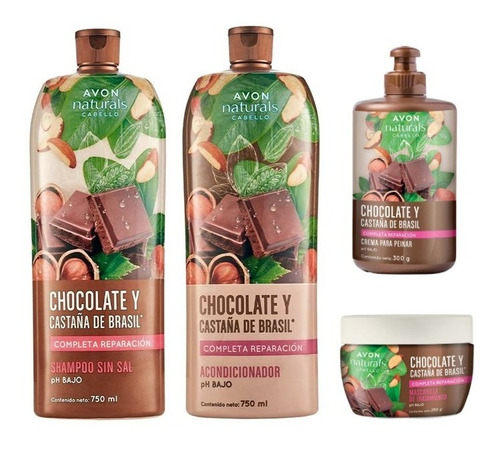 Shampoo Acond Crema Peinar Mascarilla Chocolate Castaña Avon