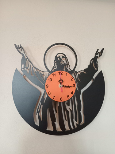 Reloj De Jesús Negro Naranja