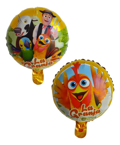 Globos Metalizado Granja De Zenon 20cm Pack X15 Unidades