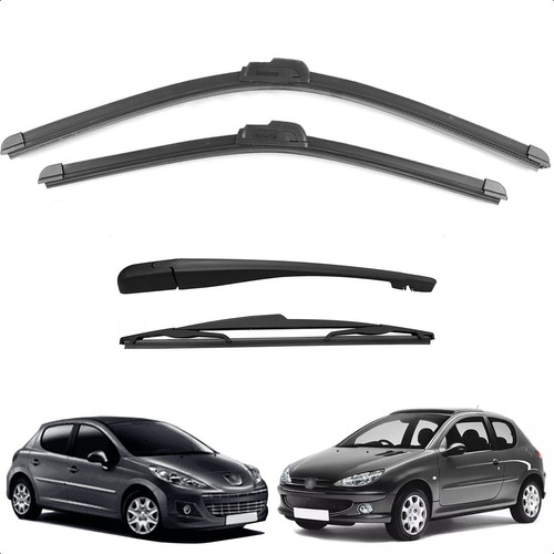 Kit Palheta Dianteira + Braço Traseiro Peugeot 207 206 