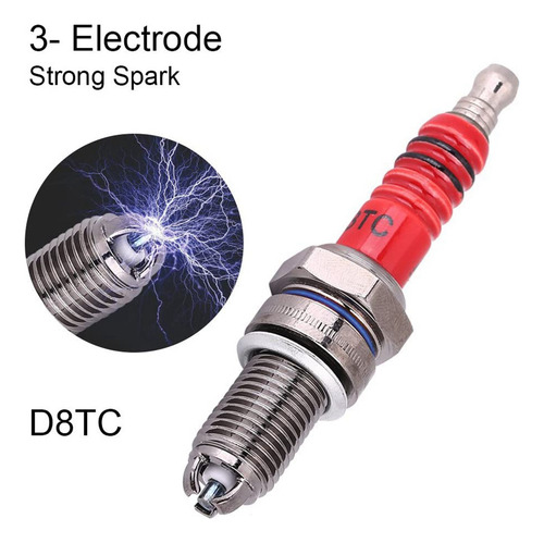 3 Bujías De 3 Electrodos D8tc Para 125 Cc 150 Cc 200 Cc 250