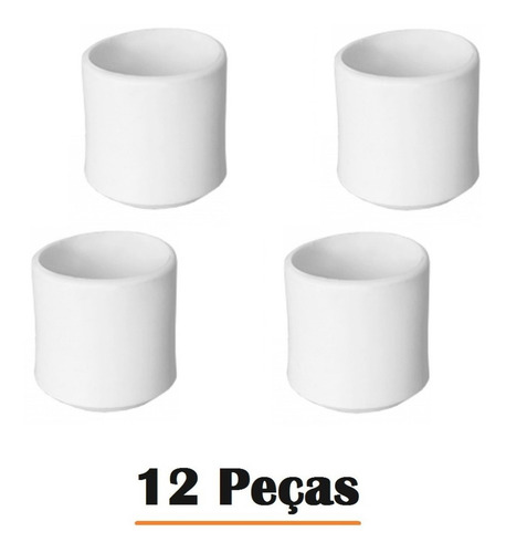 Ponteira Protetora Pé De Cadeira Mesa Banqueta ( Pezinho Redondo 2,5cm ) - Conjunto 12 Pç