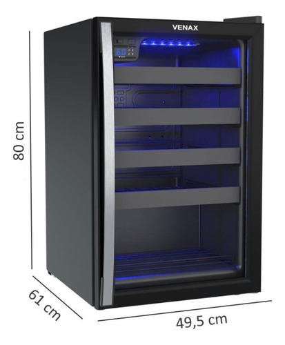 Cervejeira Blue Light Venax +adega 100l Porta Invertida 220v Cor Preta Fosca
