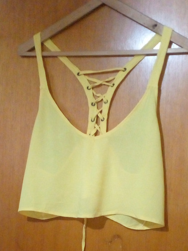 Top Amarillo Corto Talle Unico 