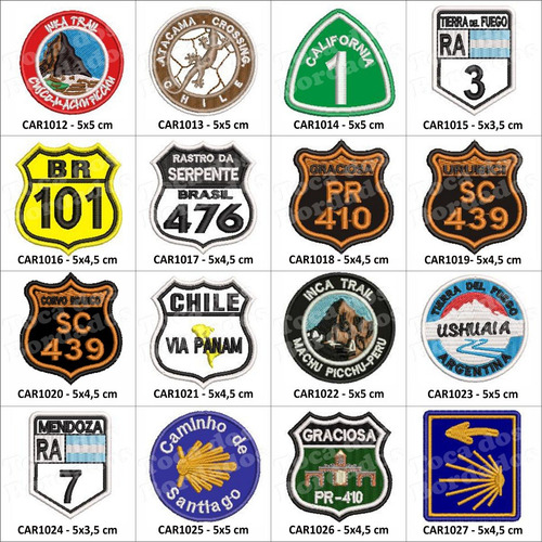 Kit C/ 15 Pçs Patch Bordado Motociclista Motorcycles Moto
