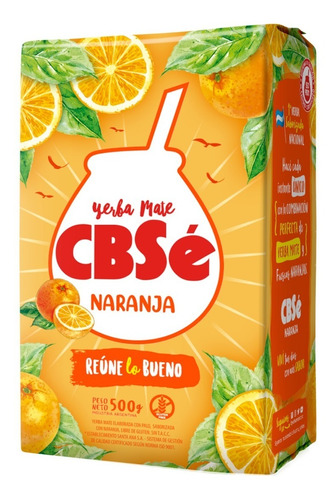 Yerba Mate Cbsé Naranja 500g Pack De 5