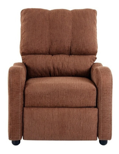 Poltrona reclinable reclinable Mobeler Gala de 1 cuerpo color marrón claro de chenille y patas color chocolate de plástico