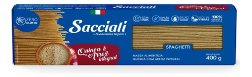 Espaguete Zero Glúten Quinoa E Arroz Integral 400g Sacciali