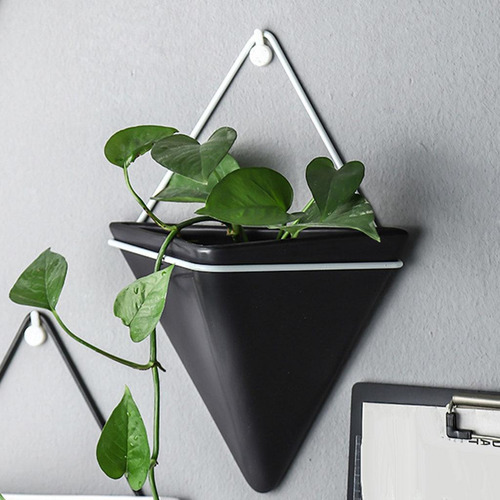 3x Maceta Triangular De Cerámica Para Colgar En , Maceta