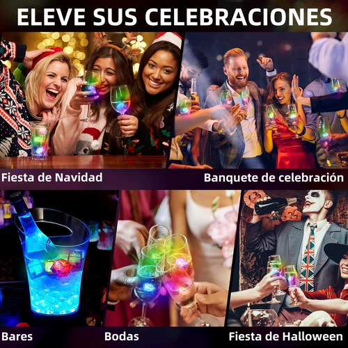 48cubos De Hielo Con Led Impermeable Con Parpadeo Multicolor