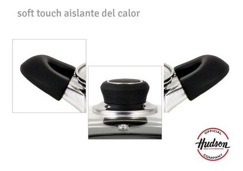 Cacerola Olla Teflon Antiadherente 24 Cm Hudson Tapa Vidrio