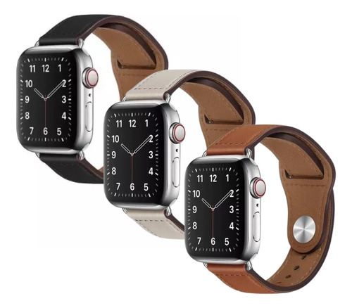 Correa Piel Compatible Con Apple Watch 42 44 45 Mm