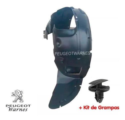 Guardaplast Izquierdo + Kit Grampas Para Peugeot 207 Compact