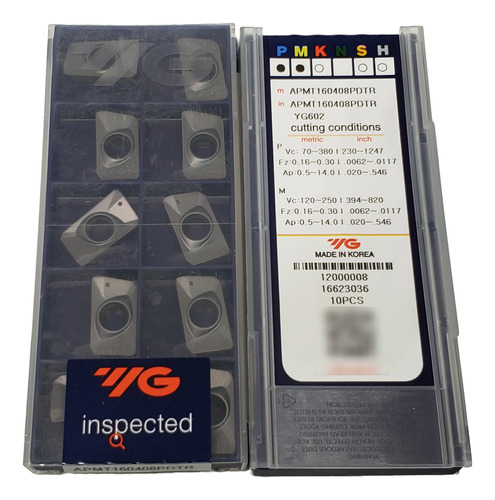 Insertos De Carburo Apmt 160408pdtr Yg602 Yg1 Korea