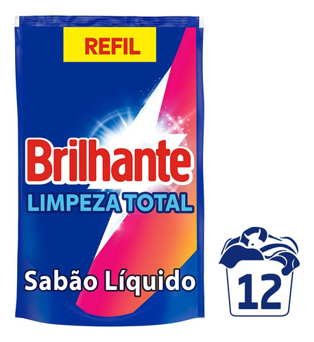 Lava Roupas Líquido Brilhante Limpeza Total 900 ml