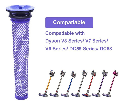 For Dyson V7 V8 Animal Y Absolute Lavable Prefiltros Pos
