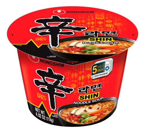 Nongshim Shin Picante Ramen Instantáneo 6 Cup C/u 75g