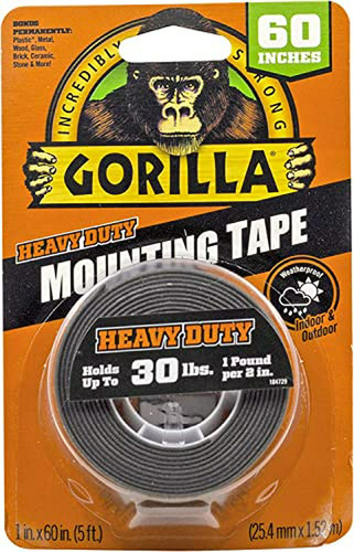 Gorilla 6055001 Cinta De Montaje Para Trabajo Pesado, Doble