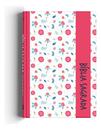 Bíblia RC grande - 1 Cor capa especial - Pink floral, de Almeida, João Ferreira de. Geo-Gráfica e Editora Ltda, capa dura em português, 2019