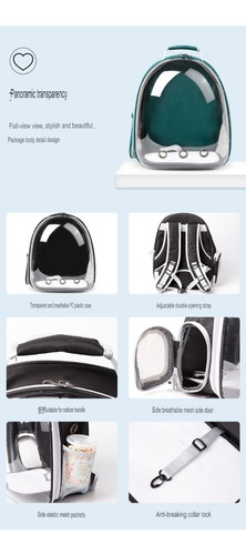 Imagen 6 de 6 de Mochila Transporte Mascotas Gatos/perros Tela Oxford + Abs