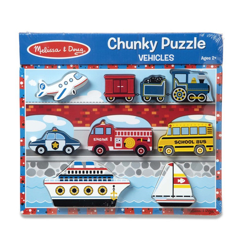 Rompecabezas Melissa & Doug Chunky Puzzle Vechicles Edad 2+