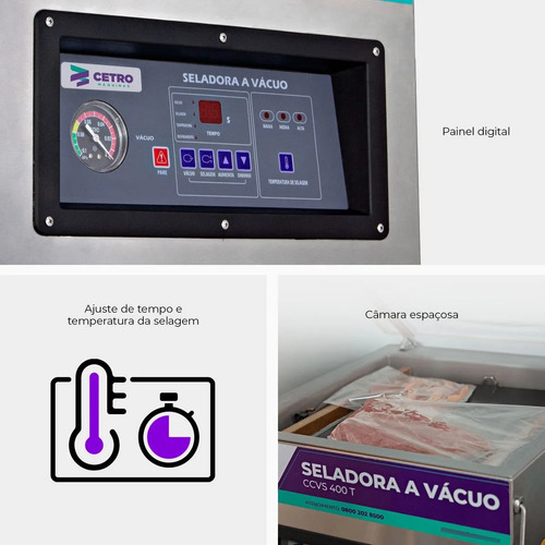 Seladora A Vácuo De Bancada Com Atm Ccvs 400 T (Usado)