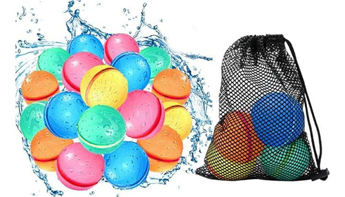 Globos De Agua Reutilizables Con Bolsa De Malla (16 Unidades