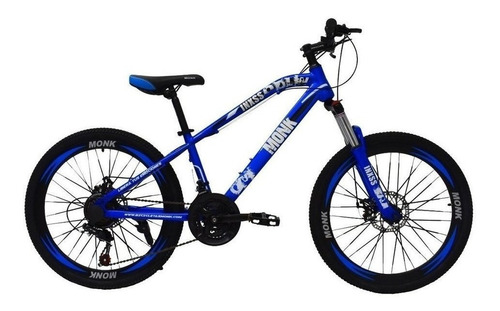 Mountain bike Monk INXSS  2021 R24 18" 21v color azul con pie de apoyo