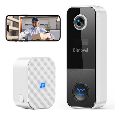 Timbre Inalámbrico Con Cámara 2k Smart Wifi Video Doorbell P
