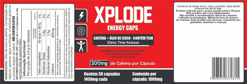 Imagem 2 de 5 de Kit Energetico Xplode Cafeina + Tcm 3 Unidades (90 Capsulas)