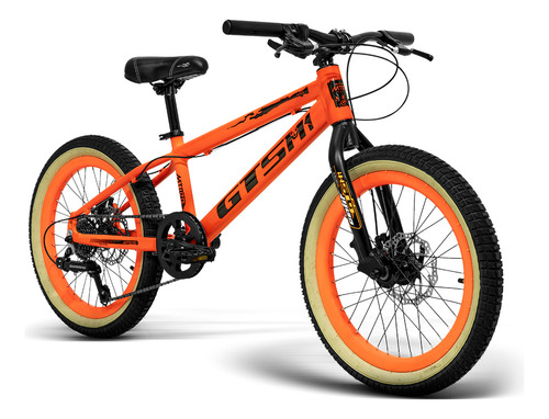 Bicicleta Infantil Aro 20 Câmbio Shimano Disco 7v Gts Mtb20 Cor Laranja Tamanho do quadro Único