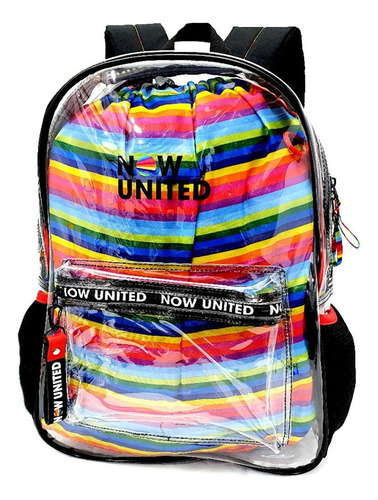 Mochila Juvenil Transparente Escolar Now United Nu3255