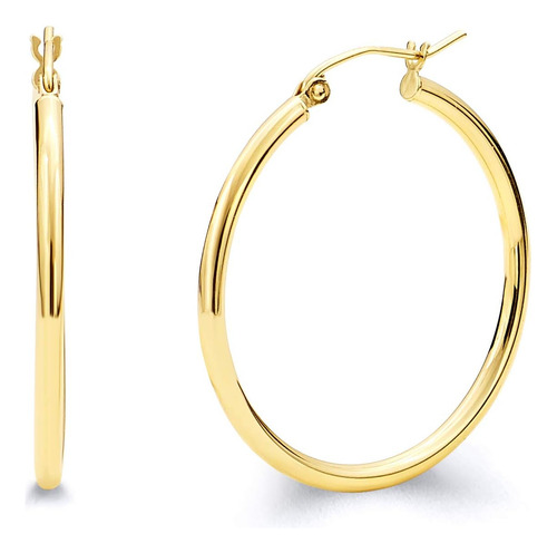 Aretes De Aro Con Bisagras De Oro Amarillo Real De 14 K Y 2
