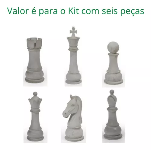 Peça De Xadrez Kit Com 6 Peças Todas De Cimento