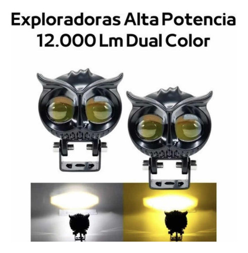 (2) Exploradoras Buho Turbo Led Bicolor 12.000 Lm Alta Poten