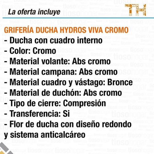 Imagen 6 de 10 de Griferia Ducha Embutir Transferencia Baño Viva Cromo Vc3303