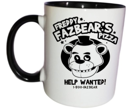 Taza Freddy Fazbear's Pizza Fondo Negro Personalizada