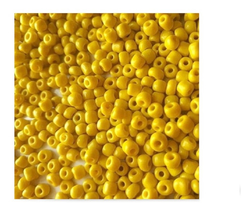 Miçangão Amarelo Leitoso 4,,5 Mm Pacote Com 20 Gr ~200 Peças