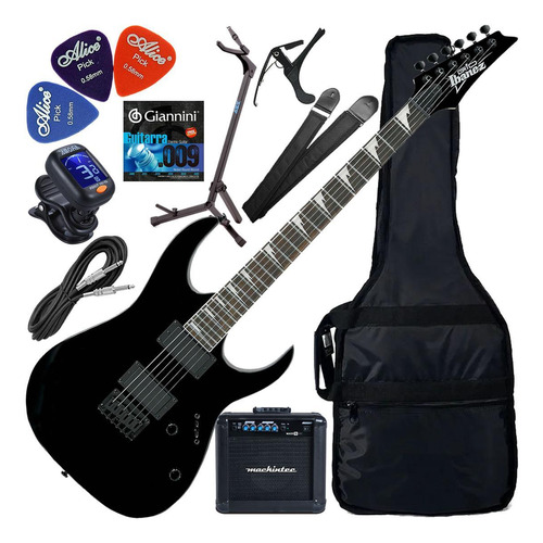 Kit Guitarra Ibanez Grg121 Dx Hh Black Flat Bkf Gx03