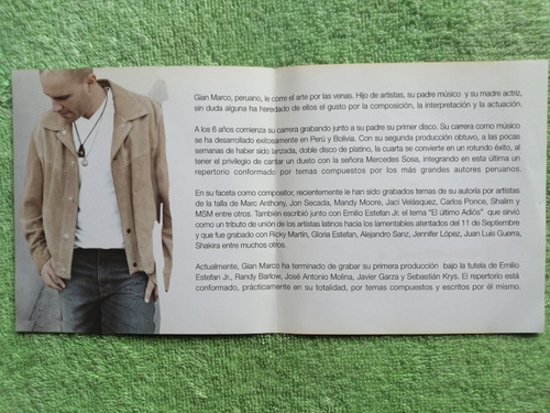 Eam Cd Single Gian Marco Se Me Olvido 2002 Europeo Gianmarco