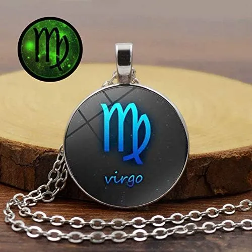 Collar De Virgo Constelación Del Zodiaco Tiempo Piedra Con