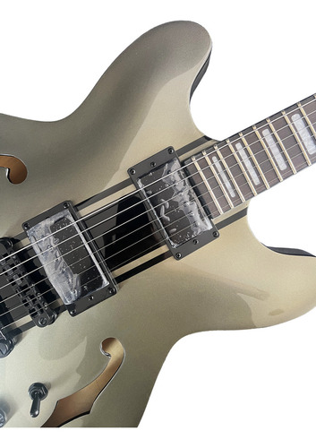 Guitarra Semi-acústica Waldman Hollow Body Gho220s Gp Cor Cinza Material do diapasão Pau-rosa Orientação da mão Destro