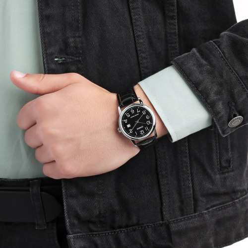 Imagen 10 de 10 de Reloj Cuero Hombre Negro Mtp-v002l-1b