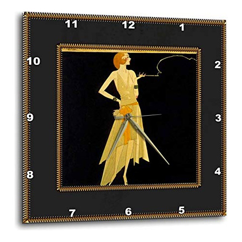 Dpp_39590_2 Reloj De Pared Art Deco Lady Marco Dorado, ...