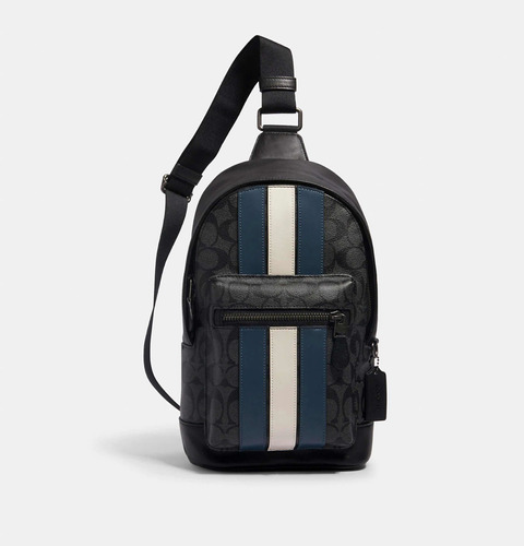 Pechera Coach Negra Mono C/azul Mariconeramochila Cro