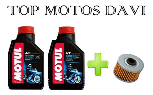 Troca 2 Óleo Moto  Motul 3000 20w 50 + Filtro Twister